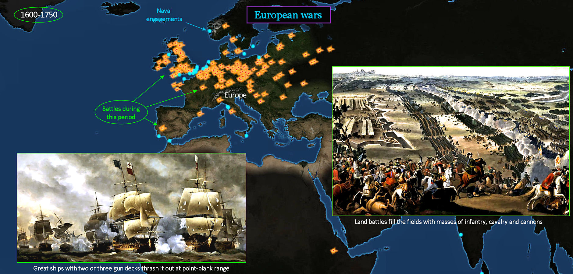 European wars, 1600-1750 map